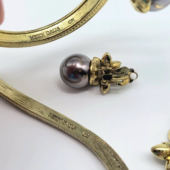 Heidi Daus Black and White Glass Pearl Collar Set with Swarovski Crystals - Picture 10 of 11